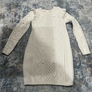 Gymboree Ivory Knit Dress with Ruffle Sleeves